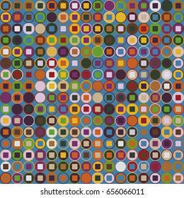 Geometric abstract seamless pattern of colored shapes