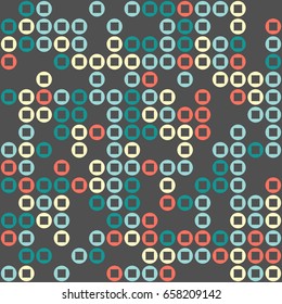 Geometric abstract seamless pattern of colored shapes
