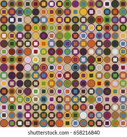 Geometric abstract seamless pattern of colored shapes
