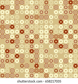 Geometric abstract seamless pattern of colored shapes