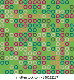 Geometric abstract seamless pattern of colored shapes