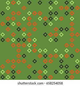 Geometric abstract seamless pattern of colored shapes