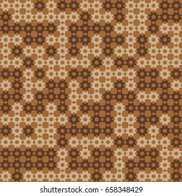 Geometric abstract seamless pattern of colored shapes