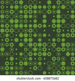 Geometric abstract seamless pattern of colored shapes