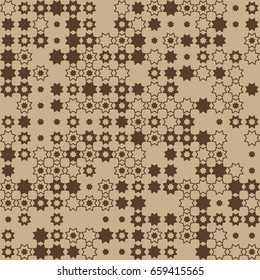 Geometric abstract seamless pattern of colored shapes