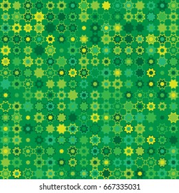 Geometric abstract seamless pattern of colored shapes