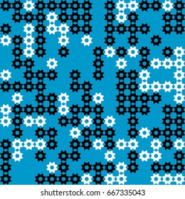 Geometric abstract seamless pattern of colored shapes