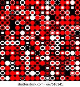 Geometric abstract seamless pattern of colored shapes