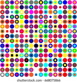 Geometric abstract seamless pattern of colored shapes