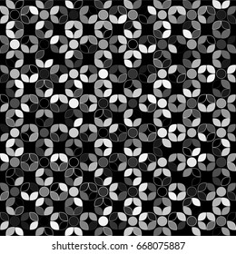 Geometric abstract seamless pattern of colored shapes