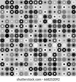 Geometric abstract seamless pattern of colored shapes