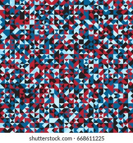 Geometric abstract seamless pattern of colored shapes