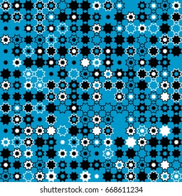 Geometric abstract seamless pattern of colored shapes