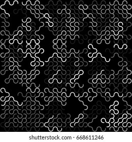 Geometric abstract seamless pattern of colored shapes