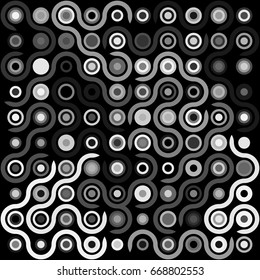 Geometric abstract seamless pattern of colored shapes