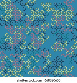 Geometric abstract seamless pattern of colored shapes