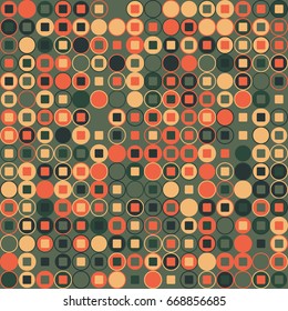 Geometric abstract seamless pattern of colored shapes