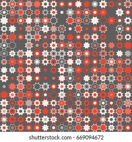 Geometric abstract seamless pattern of colored shapes