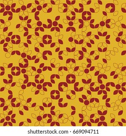 Geometric abstract seamless pattern of colored shapes