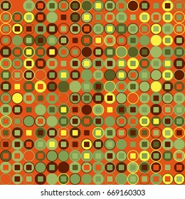 Geometric abstract seamless pattern of colored shapes