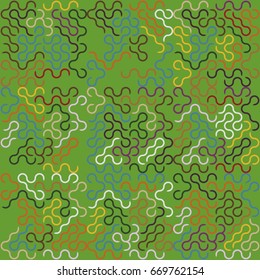 Geometric abstract seamless pattern of colored shapes