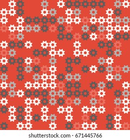 Geometric abstract seamless pattern of colored shapes
