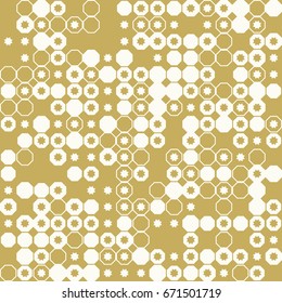 Geometric abstract seamless pattern of colored shapes