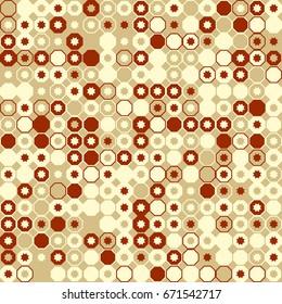 Geometric abstract seamless pattern of colored shapes