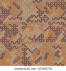 Geometric abstract seamless pattern of colored shapes