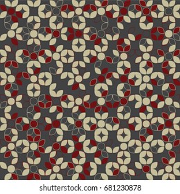 Geometric abstract seamless pattern of colored shapes