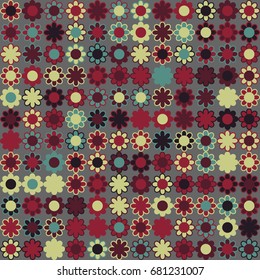 Geometric abstract seamless pattern of colored shapes