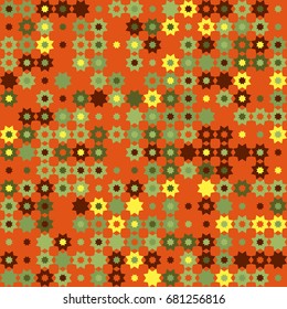 Geometric abstract seamless pattern of colored shapes