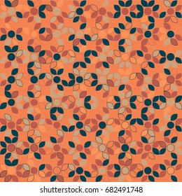 Geometric abstract seamless pattern of colored shapes