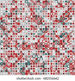 Geometric abstract seamless pattern of colored shapes