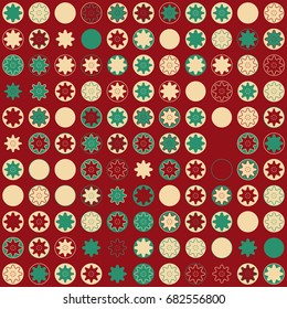 Geometric abstract seamless pattern of colored shapes