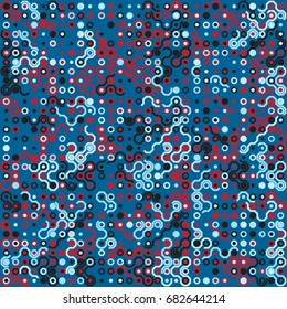 Geometric abstract seamless pattern of colored shapes