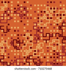 Geometric abstract seamless pattern of colored shapes