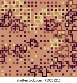 Geometric abstract seamless pattern of colored shapes