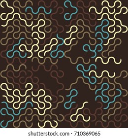 Geometric abstract seamless pattern of colored shapes