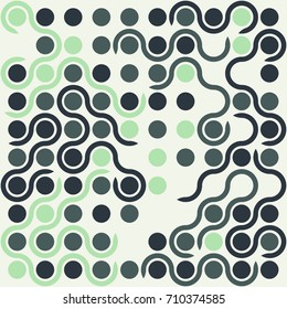 Geometric abstract seamless pattern of colored shapes