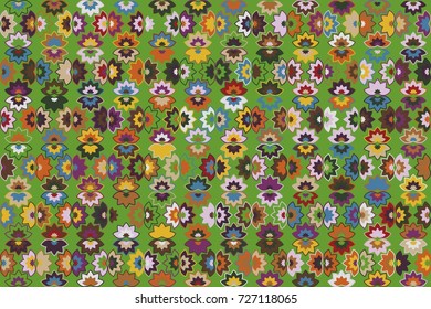 Geometric abstract seamless pattern of colored shapes