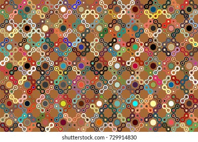 Geometric abstract seamless pattern of colored shapes