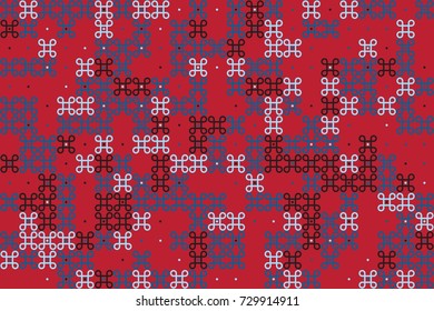 Geometric abstract seamless pattern of colored shapes