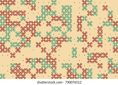 Geometric abstract seamless pattern of colored shapes