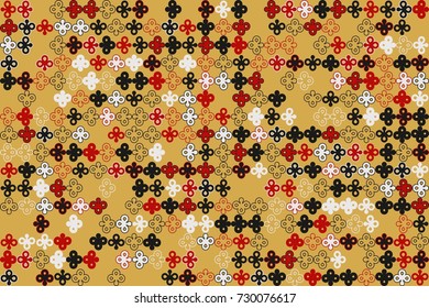 Geometric abstract seamless pattern of colored shapes