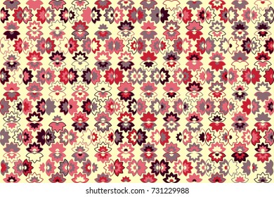 Geometric abstract seamless pattern of colored shapes