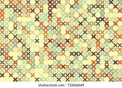 Geometric abstract seamless pattern of colored shapes