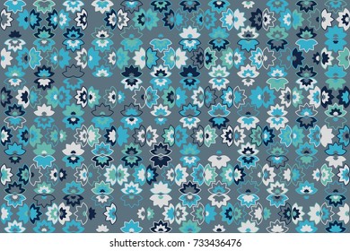 Geometric abstract seamless pattern of colored shapes