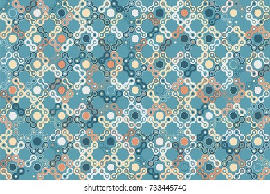 Geometric abstract seamless pattern of colored shapes
