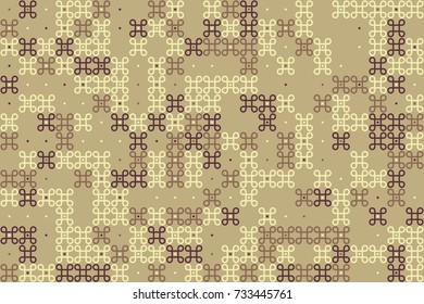 Geometric abstract seamless pattern of colored shapes